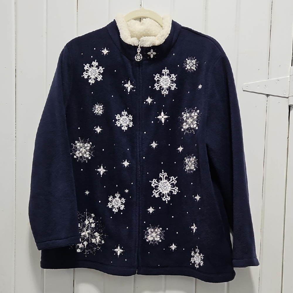Croft & Barrow Dark Blue Kids Cape with Snowflake Pattern